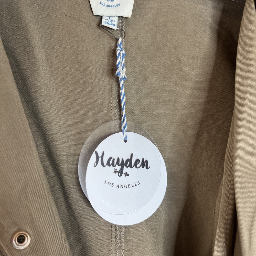 NWT Hayden LA Embroidered Tribal Cargo Jacket in Olive Green Sz Large - Picture 9 of 11